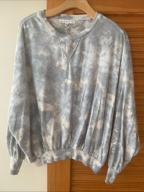 Young Fabulous & Broke Light Blue and White Tie-Dye Sweatshirt